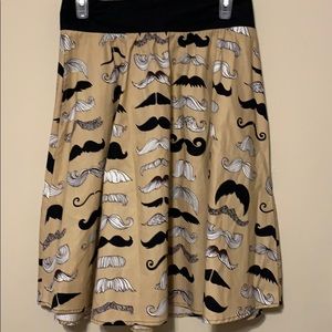 Retrolicious whimsical mustache skirt size Medium